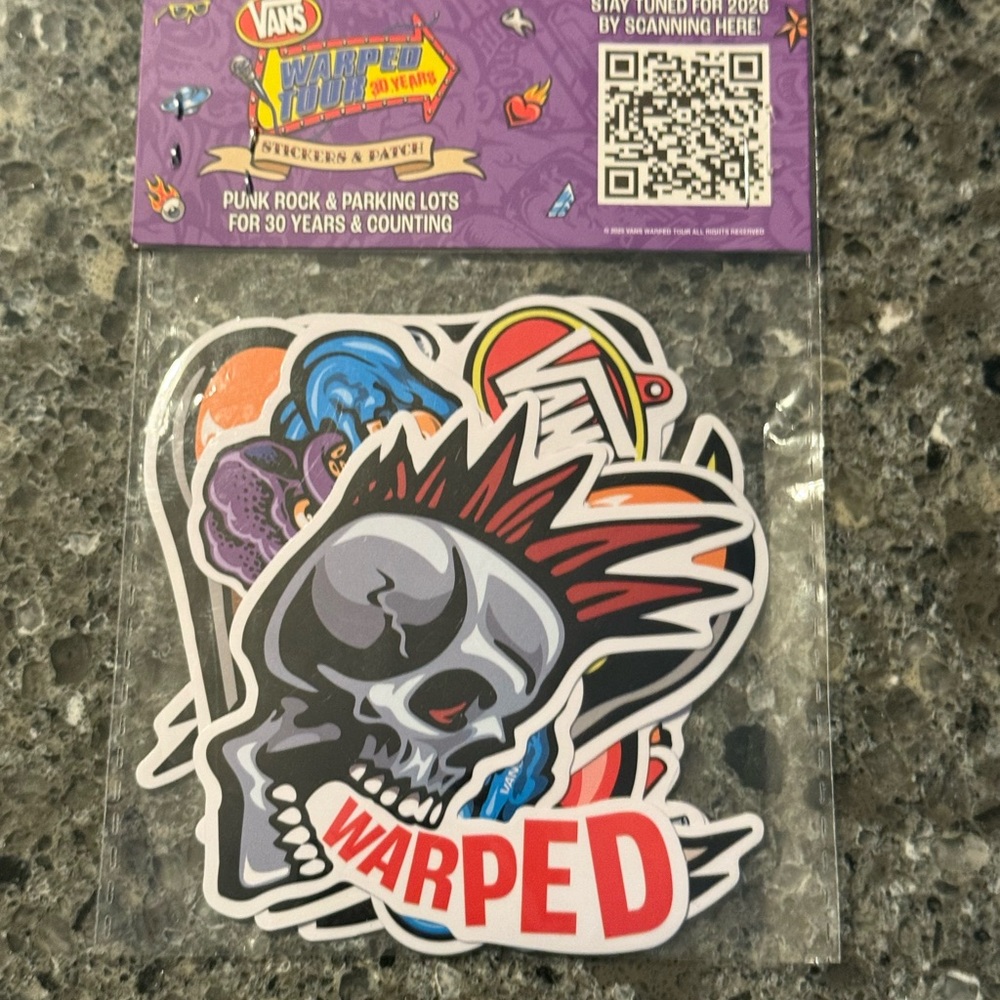 Vans Warped Tour Sticker Pack plus Patch - 30th Anniversary Edition